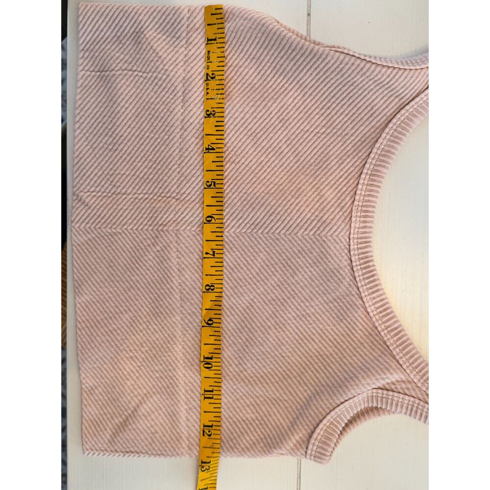 Nikibiki Blush Pink Ribbed Cropped Tank Top Stretch Seamless Crop Camisole - Picture 7 of 7